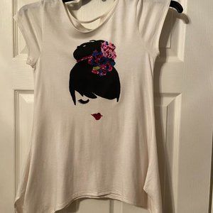 Total Girl white graphic t-shirt girls size xl